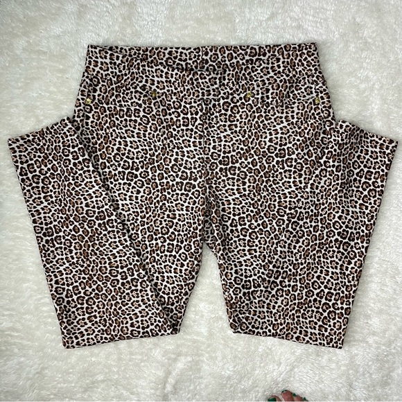 Michael Kors leopard cheetah legging jeans stretchy - Picture 1 of 7